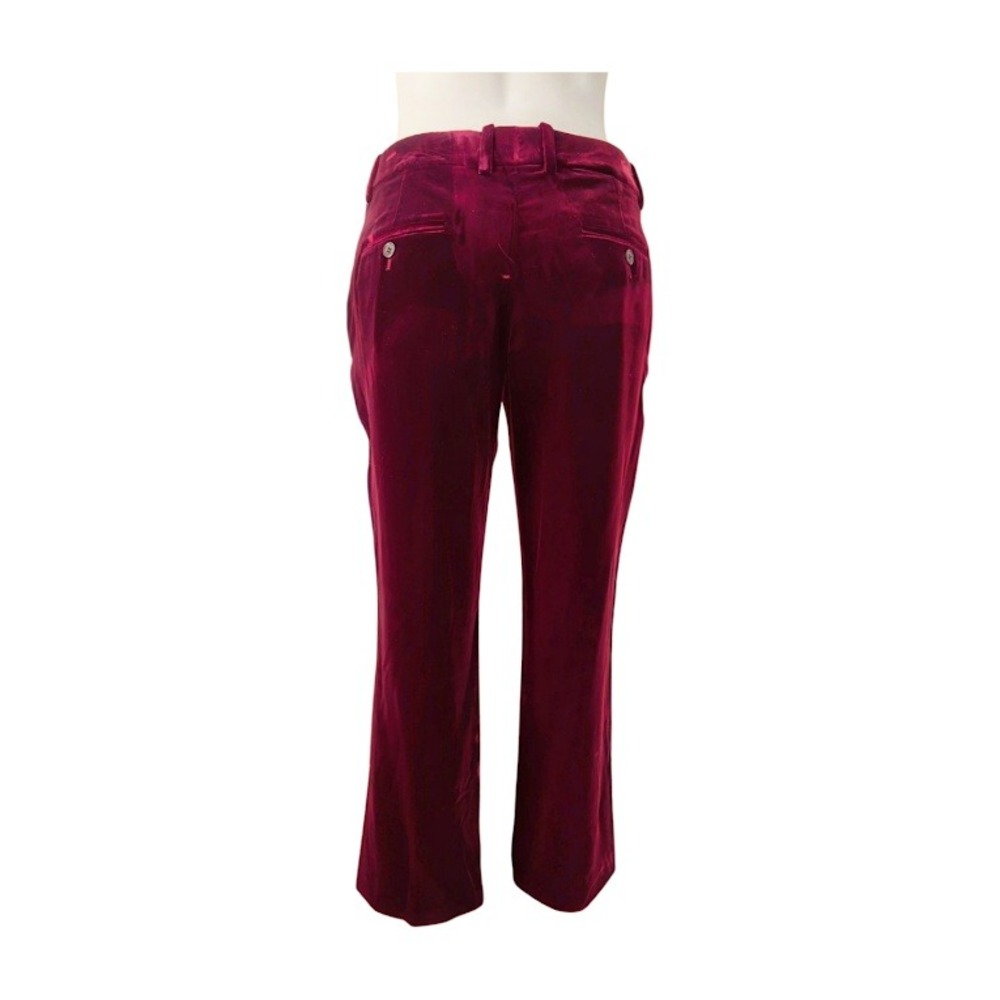 NWT SAINT LAURENT Velvet Flare Pants Burgundy Women's Size 38 FR/US6 - Picture 4 of 10